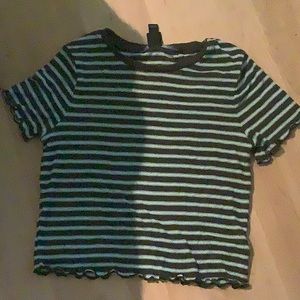 green and blue crop top